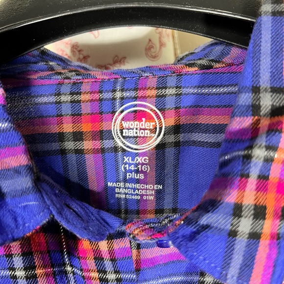 NWT LOT of 3 Plaid Flannel Wonder Nation Shirts - Picture 4 of 13